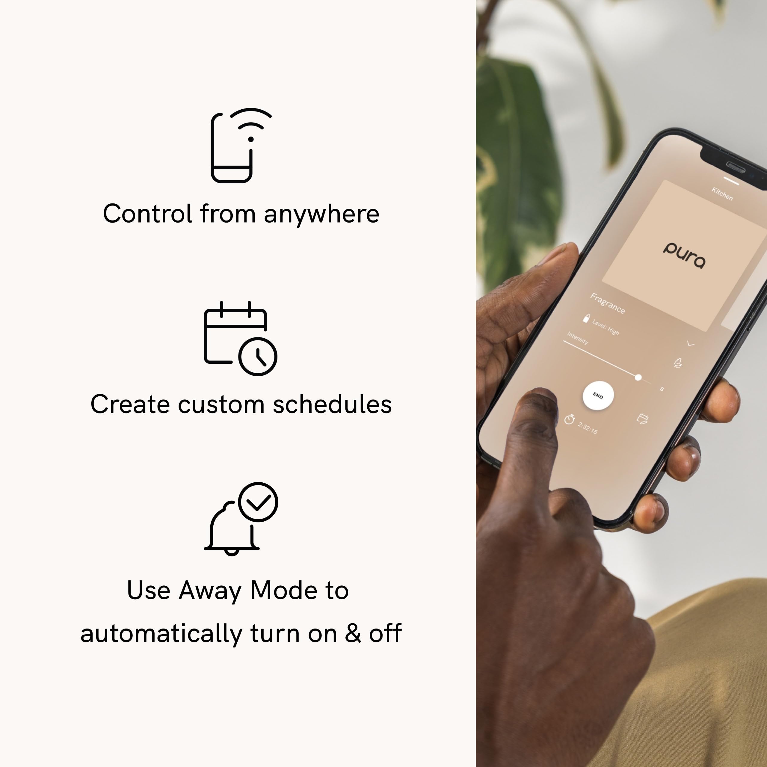 Pura 4 Smart Home Fragrance Device Starter Set - Scent Diffuser for Home- Linens & Surf, Lavender Fields, White Tea No. 1, Yuzu Citron Scent - Image 4