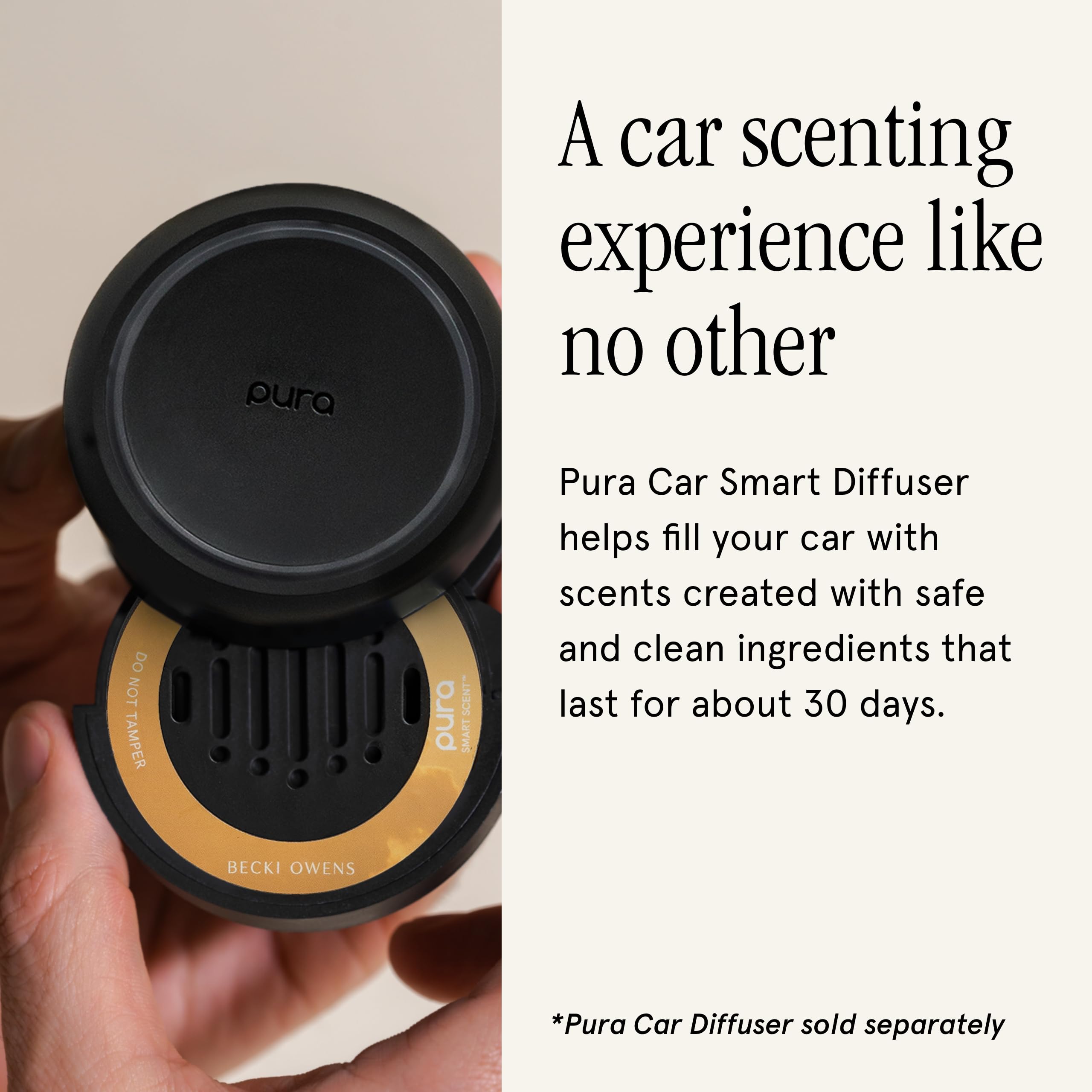 Pura and Becki Owens Car Scent Refill for Pura Car Diffusers - Premium Fragrance for Smart Diffuser - Up to 30 Days of Scent - Citrus & Cream - Image 3