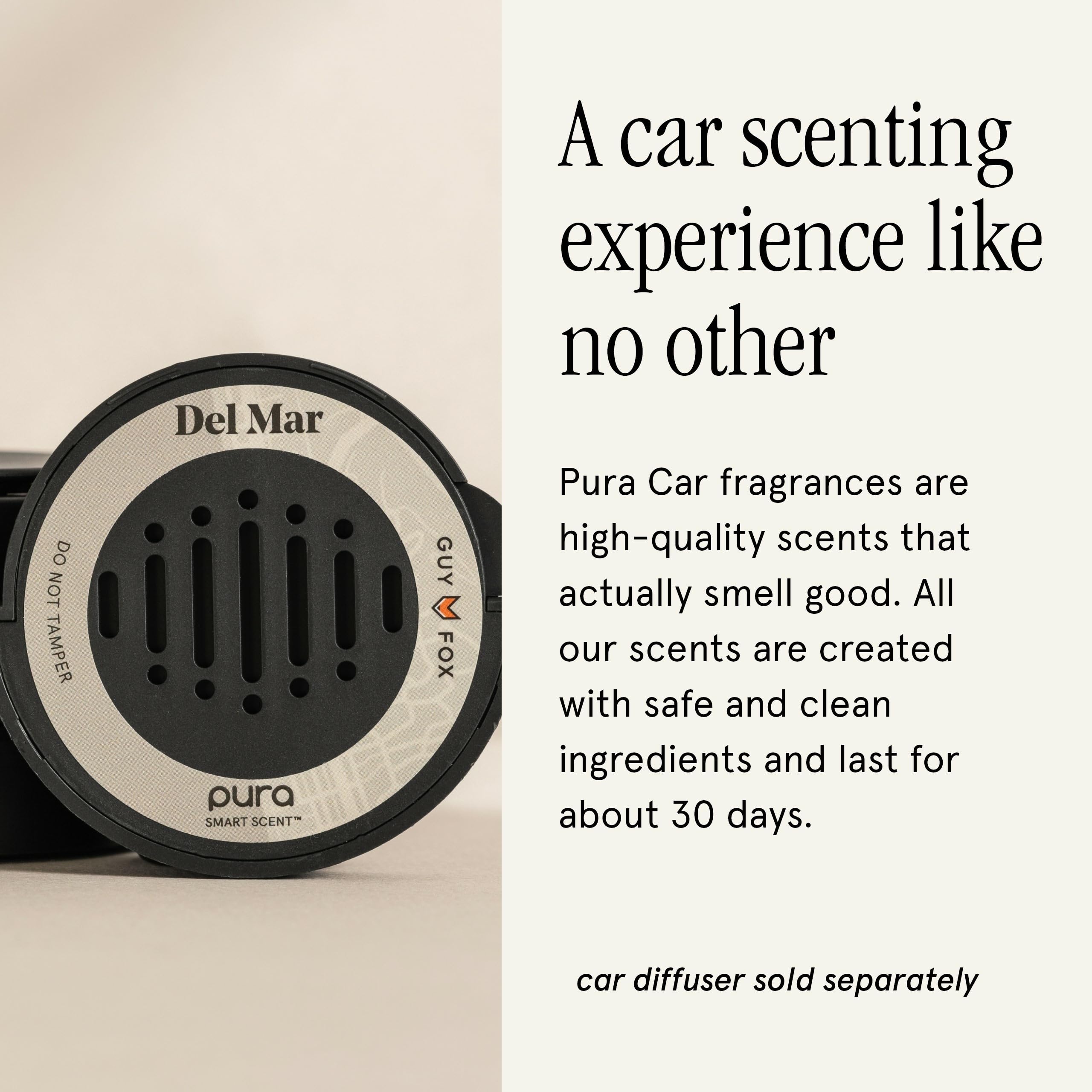 Pura & GUY FOX Car Scent Refill - Fragrance for Pura Car Diffuser - Clean & Safe Luxury Diffuser Scent - Long-Lasting Fragrance for 30 Days of Aroma - Spring & Summer Refills - Del Mar - Image 3