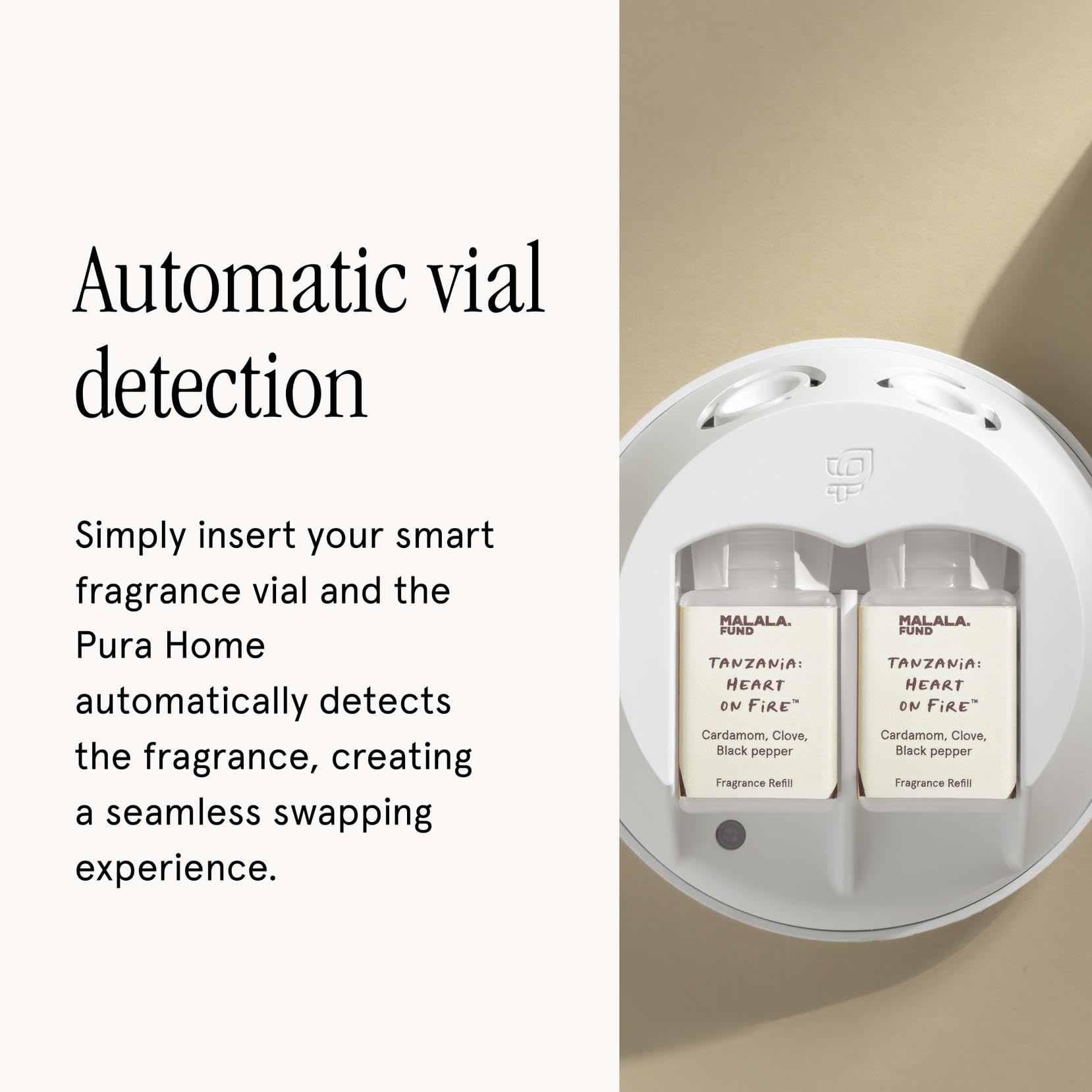 Pura & Malala Home Scent Refill - Smart Home Air Diffuser - Hours of Luxury Fragrance per Refill - Clean & Safe Pura Diffuser Refills - Tanzania: Heart on Fire (2 Pack) - Image 5