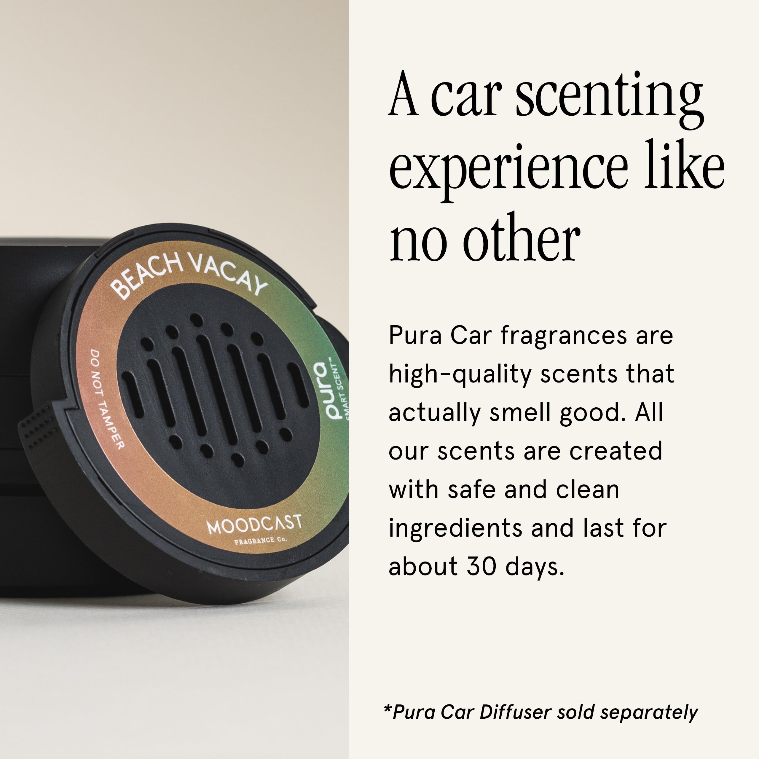Pura & Moodcast - Fragrance for Pura Car Diffuser - Clean & Safe Luxury Scent Refill - Long-Lasting Fragrance for 30 Days of Aroma - Spring & Summer Car Accessory - Beach Vacay - Image 3