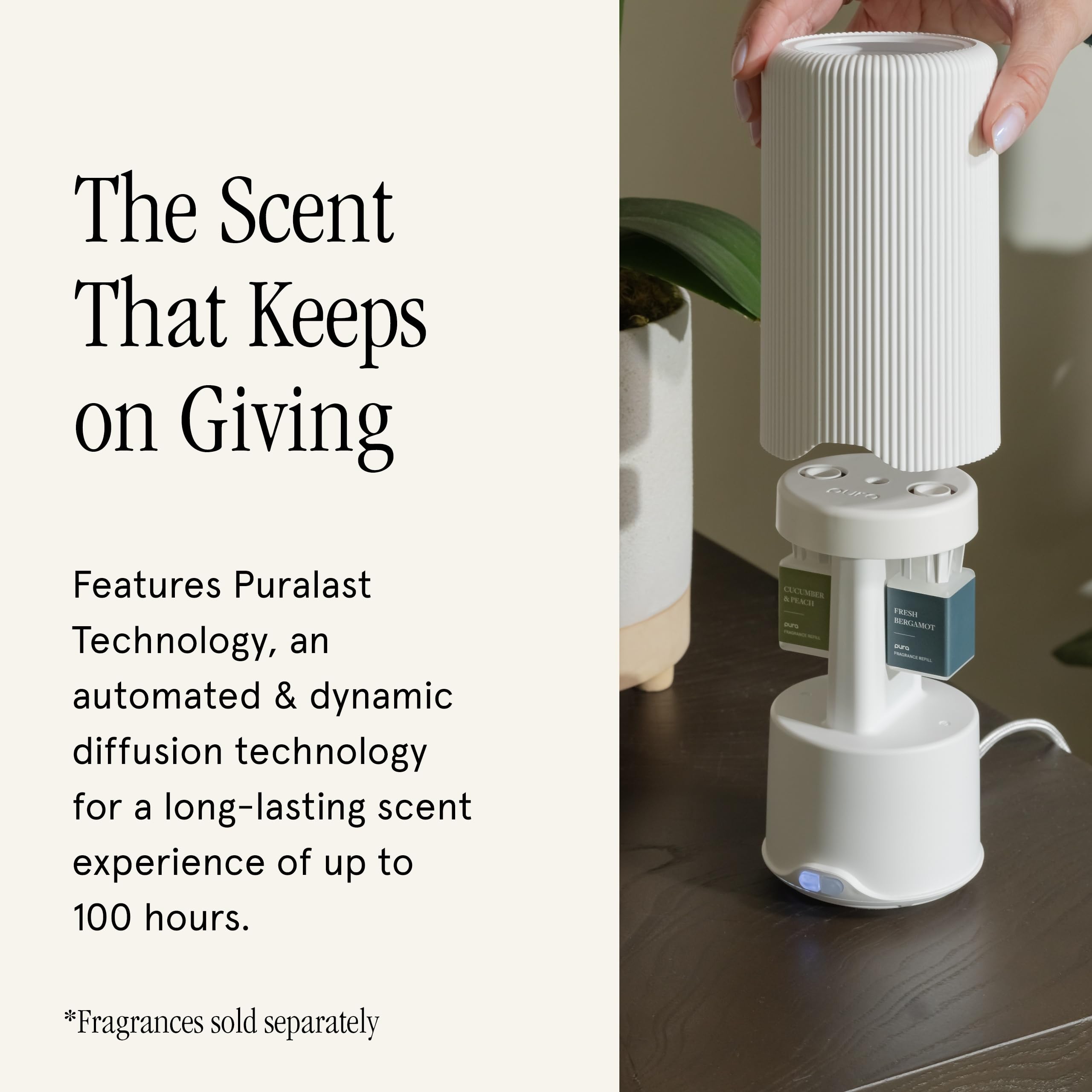 Pura Plus Smart Home Fragrance Diffuser for Large Spaces - Adjust Scent Intensity, Set Schedules, Timers & More in Pura App - Fragrances Sold Separately - White - Image 4