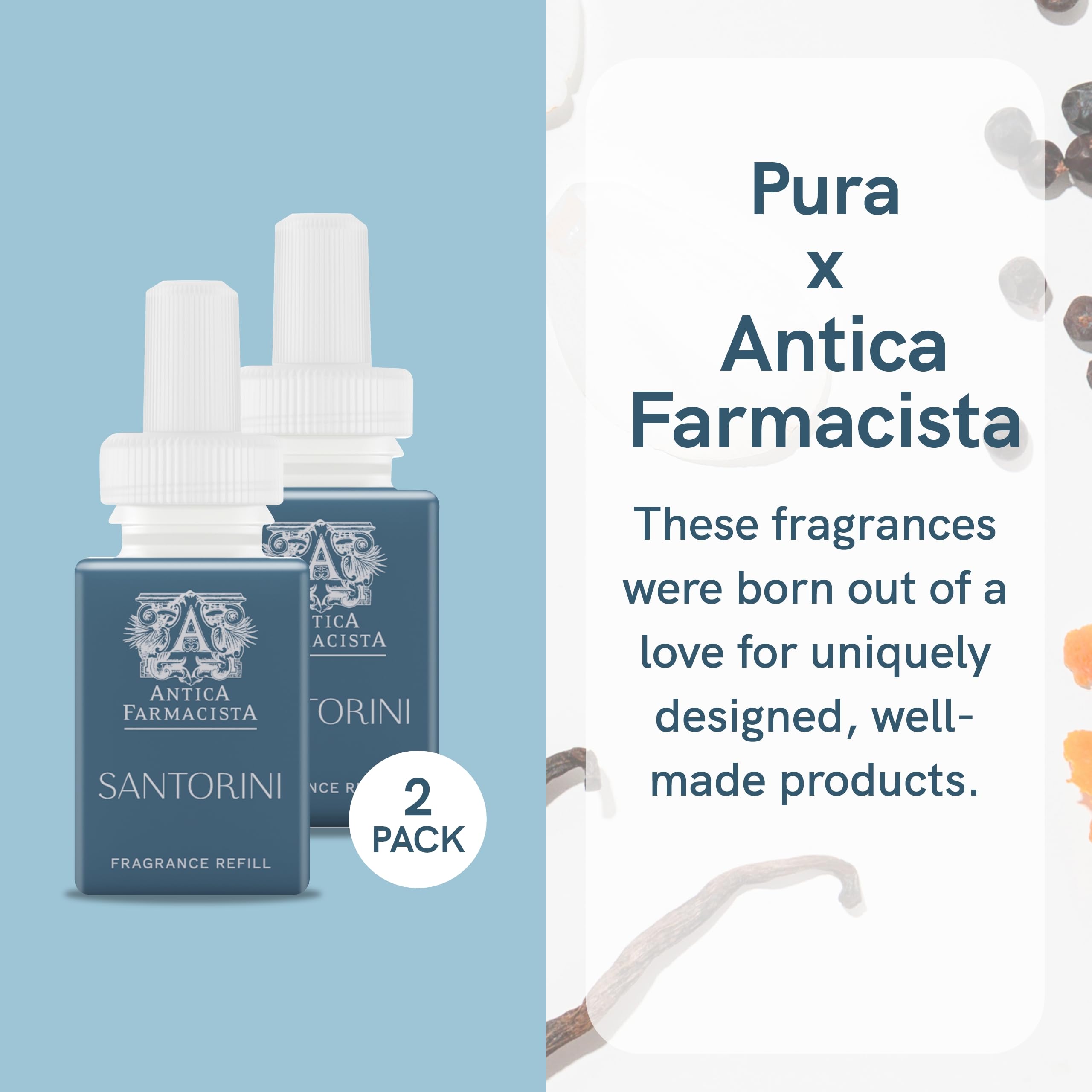 Pura Smart Fragrance Bundle - Pura & Antica Farmacista - Fragrance for Smart Home Air Diffuser - Room Freshener - Includes Linens & Surf & Santorini - Image 5