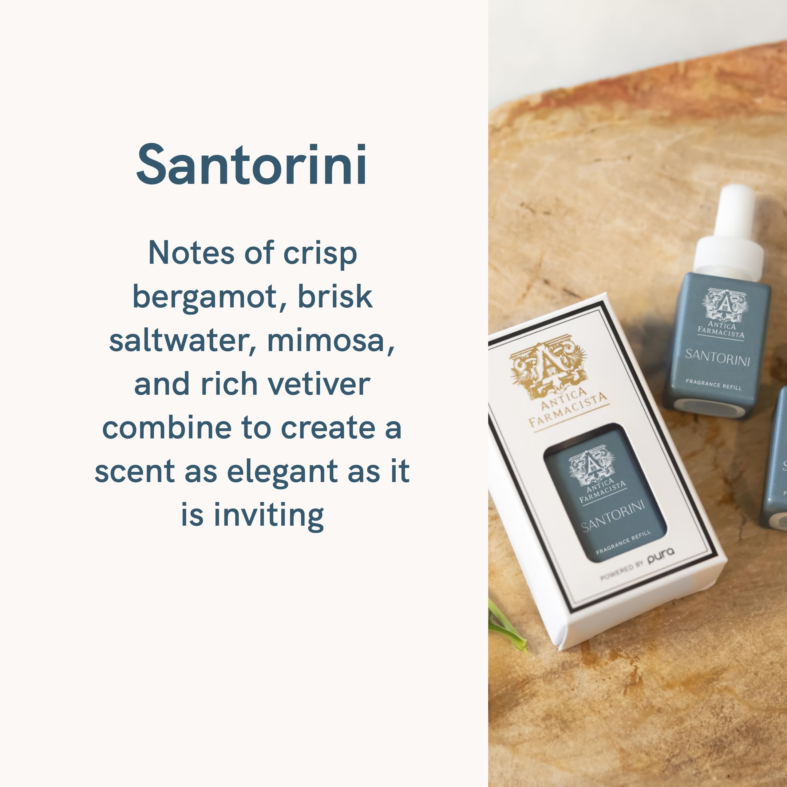 Pura Smart Fragrance Bundle - Pura & Antica Farmacista - Fragrance for Smart Home Air Diffuser - Room Freshener - Includes Linens & Surf & Santorini - Image 7